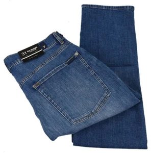 7 FOR ALL MANKIND Pitch Blue THE STRAIGHT 5 Pocket Cotton Stretch Jeans 31 NWT - Picture 1 of 3