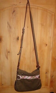 Usado en Excelente Condición Thirty-One Marrón Bandolera Bolso de Hombro Cartera Marrón y Rosa a Cuadros - Imagen 1 de 7