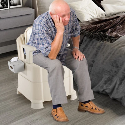 200kg/440.92lbs Bedside Commode Portable Toilet w/ Sensor Light Floor Standing - Image 1 of 4
