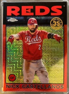 Topps 2021 Nick Castellanos Mojo Red Refractor 1986 Cincinnati Reds MLB /5 - Picture 1 of 2