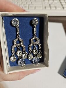 Avon Crystal Rhinestone Chandelier Earrings Pierced