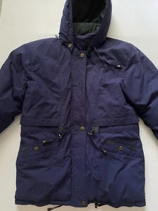 Cabin Creek Parka Womens L Navy Blue Down Hooded Anorak Removable Hood Heavy - Picture 1 of 11