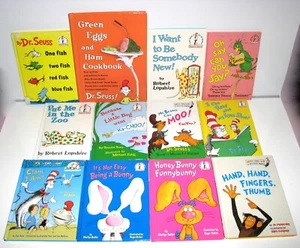 Lot 12 Vintage Dr. Seuss/Lopshire/Cat Hat Books-Fish/Zoo/Moo/Hand,Fingers/Cookbo - Imagen 1 de 1