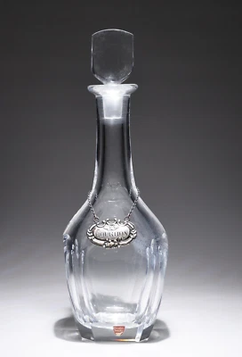 Decantador de cristal transparente con tapón Orrefors Suecia vintage Foto 1 de 4