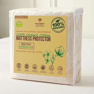 Deluxe Waterproof Organic Mattress Pad Protector Queen 100% Organic Cotton - Picture 1 of 9