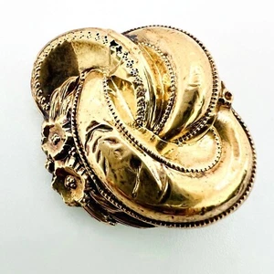 Broche Biedermeier antiguo de oro espuma relieve floral alrededor de 1850 broche - Imagen 1 de 4