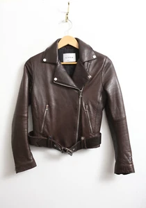 EUC Gr. 42 Damen-Lederjacke LIVEN Made In Italy dunkelbraun Modello Livi - Bild 1 von 7