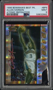 1996 Bowman's Best Picks Allen Iverson Atomic Refractor RC #BP9 PSA 9 - Pop 47