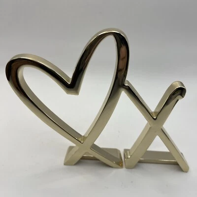 Victoria’s Secret Tono Dorado Icónico Corazón y X Sujetalibros Estante Mesa Decoración Amor Regalo Foto 1 de 4
