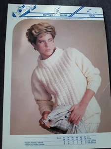 knitting pattern,  Aran, womens sweater, Teddy 585 - Picture 1 of 2