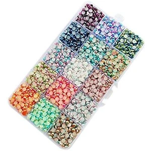3500pcs Assorted 15 Colors Gradient Color Half Flatback Imitation Pearl Bead ... - Picture 1 of 4