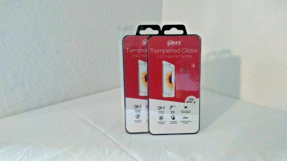 Cubierta protectora de pantalla de vidrio templado 2.5D para Apple iPhone X de Vmax Foto 1 de 4