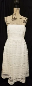 NWT J Crew Strapless Lace Dress Ivory White Sz 8 New Lace Overlay Lined Pretty! - Picture 1 of 12