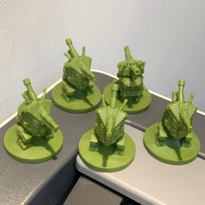 Lot 5pcs Green Turret Mech Scythe Invaders Board Game Miniatures DND TRPG Toys  - Picture 1 of 4