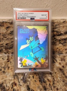 1992 Skybox Disney Collector Series 2 Mickey Mouse Plane Crazy Hologram PSA 8 - Picture 1 of 3