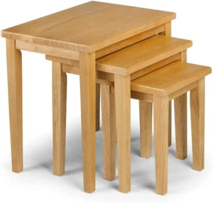 Premium Cleo Nest Of Tables Oak Fast Shipping - Picture 1 of 2