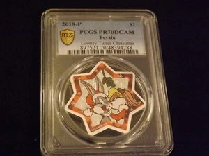 2018-P $1 Looney Tunes Christmas PCGS PR 70 - Picture 1 of 2