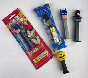 PEZ Candy Dispenser LOT 5 DC Logo Comics Batman Dark Knight Bats Slovenia Candy - Picture 1 of 12
