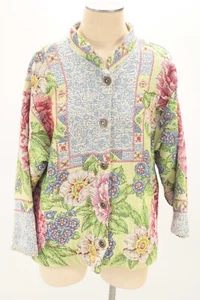 Vintage Sugar Street Weavers Damen Größe Medium Blumen Gobelin Jacke Knopfleiste - Bild 1 von 13