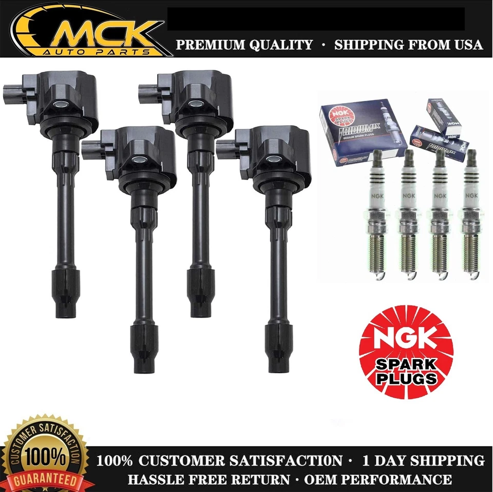 4x bobina de ignição e 4x vela de ignição NGK para Honda Civic 2016-2020 ajuste 15-19 - Imagem 1 de 4