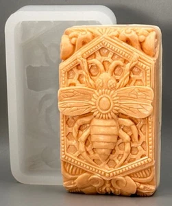 HONEY BEE SILICONE MOLD  for soap making and other crafts HONEYCOMB - Picture 1 of 10