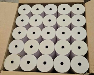 (50 Rolls) 3" x 100' Multi Ply Carbonless Rolls for POS, White Canary, 9077-0012 - Picture 1 of 5