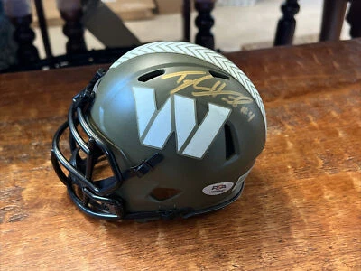 Taylor Heinicke Signed Commanders Salute To Service Mini Helmet PSA DNA Coa - Image 1 of 4