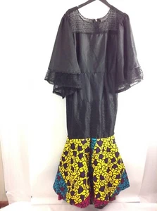Maxi Vestido Africano Mujer Ankara Hecho a Mano Dashiki Sirena Manga Larga Kimono Nuevo - Imagen 1 de 2