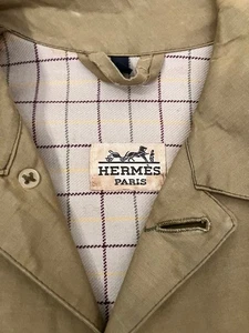 HERMES Mantel Mackintosh beige Edelstahlkragen - Bild 1 von 13