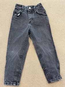 Girls Vintage Lee Black Jeans Ankle Snap Detail ‘80s/‘90s Size 5 Reg - Picture 1 of 5
