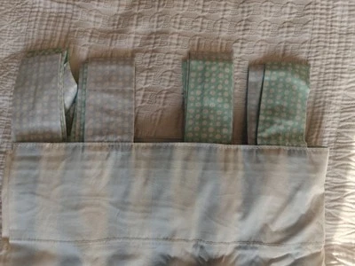 Mamas & Papas Unisex Tab Top Curtains Pale Blue, Green And Purple, 128cm x 168cm - Image 1 of 4