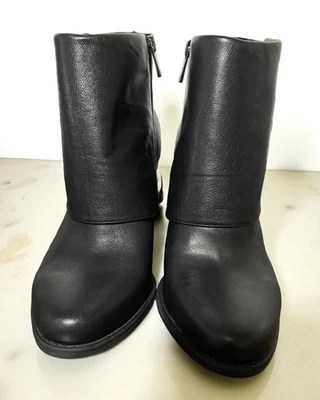 Jessica Simpson Cainn Women's 10M Black Leather Boots Buckle Ankle Zip Booties - Image 1 of 4