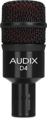 Audix D4 Hypercardioid Dynamic Instrument Microphone for Kick Drums, Toms,... - Image 1 of 4