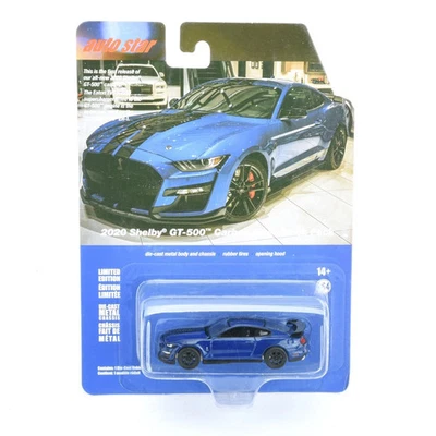 Auto Star 2020 Shelby GT-500 Carbon Fiber Track Pack Blue 1/64 Diecast Car Toys - Image 1 of 4