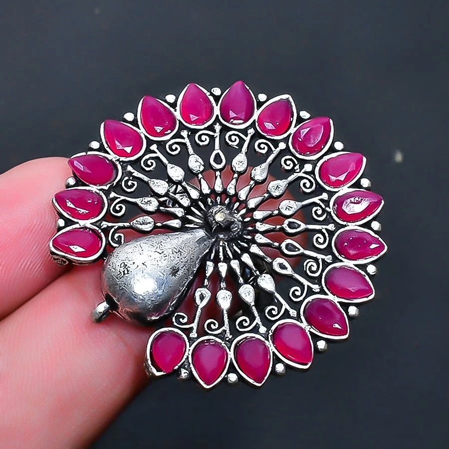 Kashmir Red Ruby Gemstone Handmade Jewelry Ring US Size 6 - Image 1 of 1