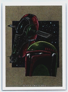 Boba Fett Slave 1 Sketch Card - Scott Sketches Trading Card Print Fan Art - Picture 1 of 3