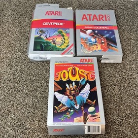 Atari 2600 CIB Silver Label Games Lot Joust Centipede Volleyball 