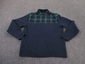 Brooks Brothers Jacket Mens L Blue Plaid Fleece Pullover Preppy Sweater Golf - Picture 1 of 9