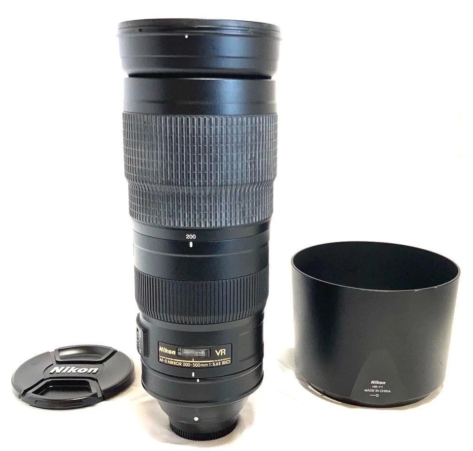 Nikon F Mount AF-S NIKKOR 200-500mm F5.6 E ED VR Color Black No Box Used - Image 1 of 4