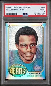 2001 TOPPS ARCHIVES RESERVE REFRACTOR #80 WALTER PAYTON CARD CHICAGO BEARS PSA 9 - Picture 1 of 2