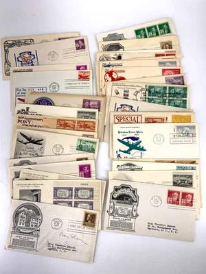 1940s All First Day of Issue (Lot of 35) Stamped Postmarked Envelopes - Image 1 of 4