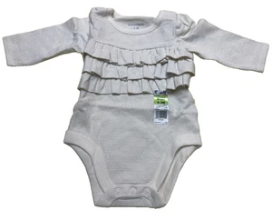 Body Garanimals bambina manica lunga con volant Creeper avorio metallizzato 0-3 m#GC4 - Foto 1 di 2