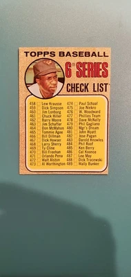 1968 Topps #454 6th Series Check List -NM- - Image 1 of 2