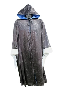 Costume Robe Hood Sleeves Cosplay Cloak LOTR GOT Harry Potter Black Stars Moons - Picture 1 of 8