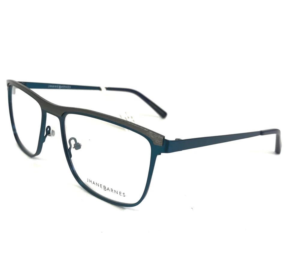 Jhane Barnes Eyeglasses Frames Precision ST Gray Blue Square Full Rim 55-18-140 - Image 1 of 4