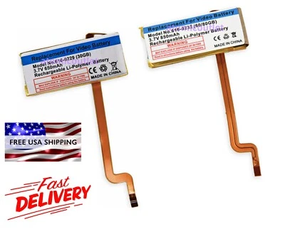 NUEVO 650/850mAh Li-ion Batería Reemplazo para iPod Video 30/80GB Clásico 120 160GB Foto 1 de 4