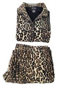 Vintage Nick & Nora Womens Pajamas Set Size XL Animal Print Pockets Drawstring - Picture 1 of 14