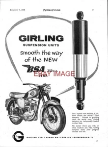 1958 Advert for BSA 250cc 'STAR' Motorcycle (3) Original GIRLING Print Ad 730D - Picture 1 of 1