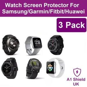 3 Pack Tempered Glass Screen Protector for Smart Watch Samsung Garmin Fitbit - Picture 1 of 21
