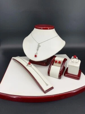 Preciosas joyas de plata de ley 925 con rosa Foto 1 de 3